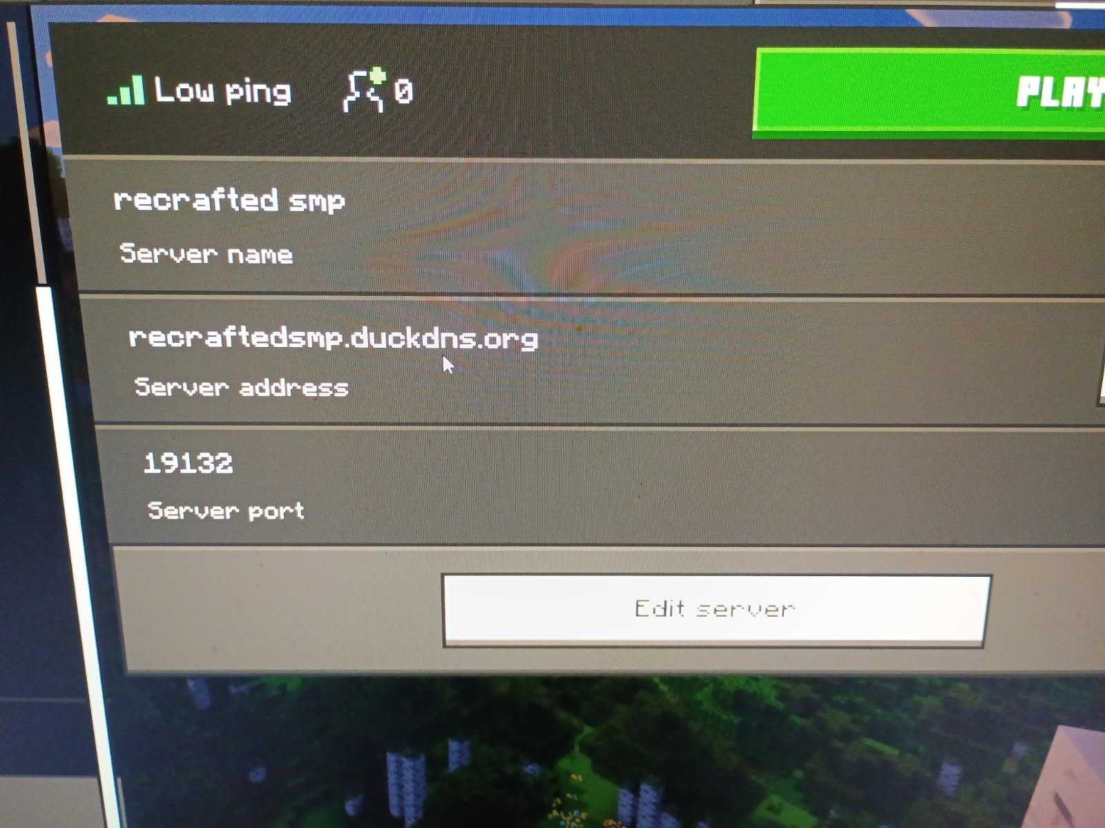 Image of the server config info