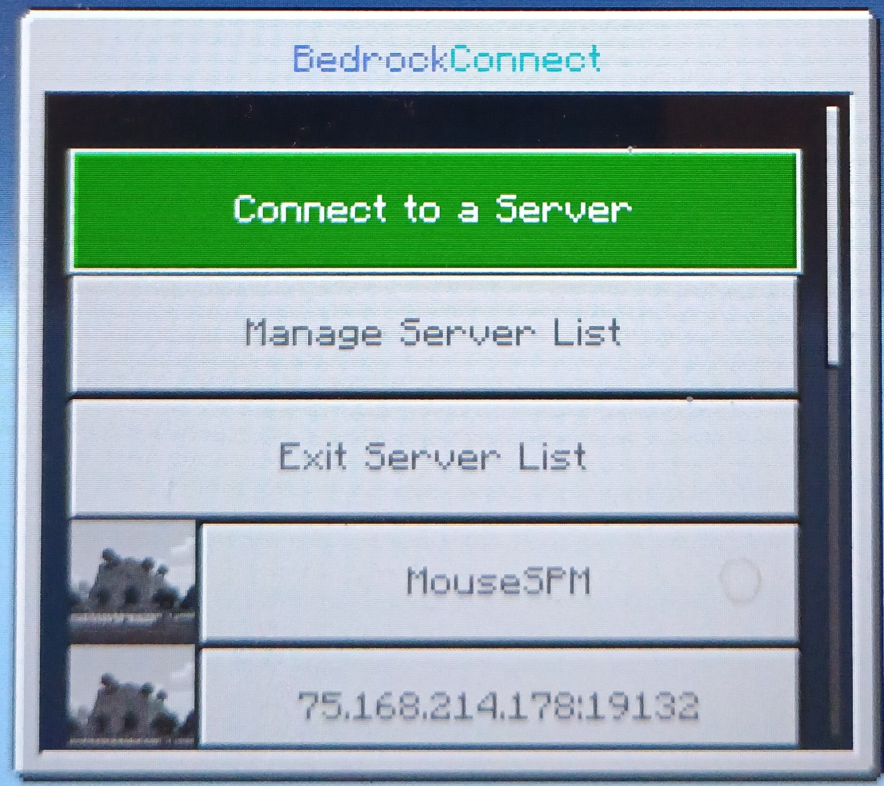 Image of connect to server button